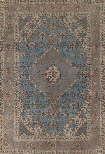 Blue Over-Dyed Tabriz Persian Area Rug 7x10