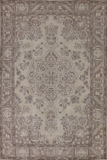 Distressed Tabriz Persian Area Rug 7x10
