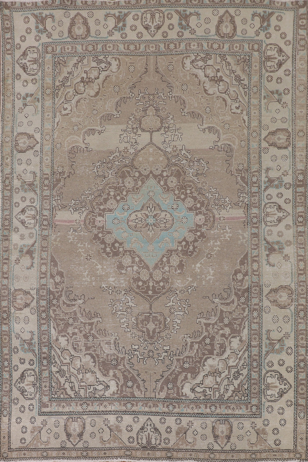 Distressed Wool Tabriz Persian Area Rug 6x10
