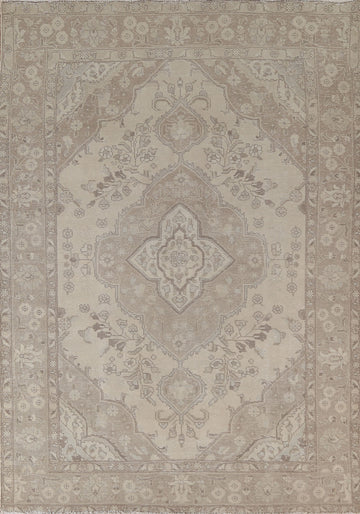 Distressed Muted Tabriz Persian Area Rug 6x9