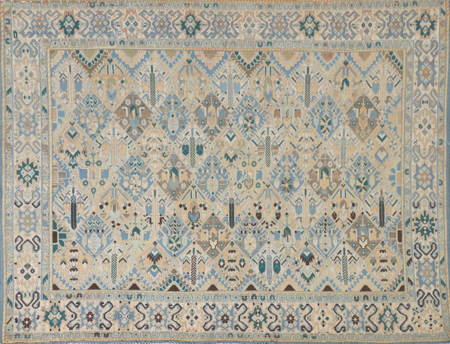 Handmade Wool Bakhtiari Persian Rug 5x7