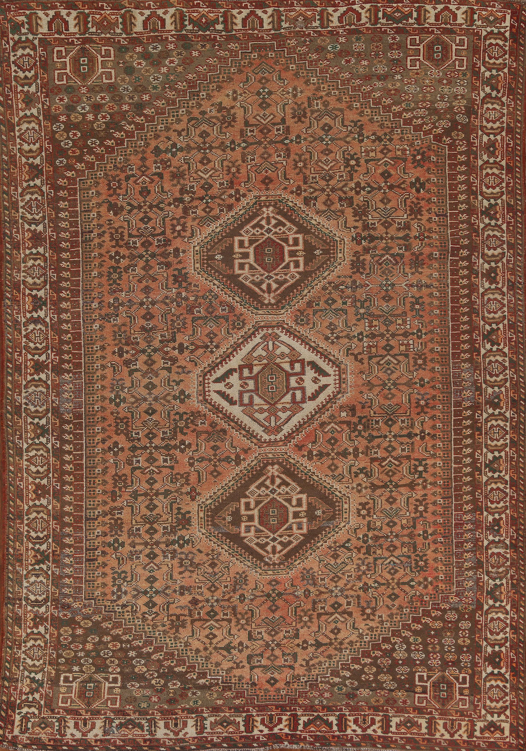 Tribal Wool Qashqai Persian Area Rug 7x10