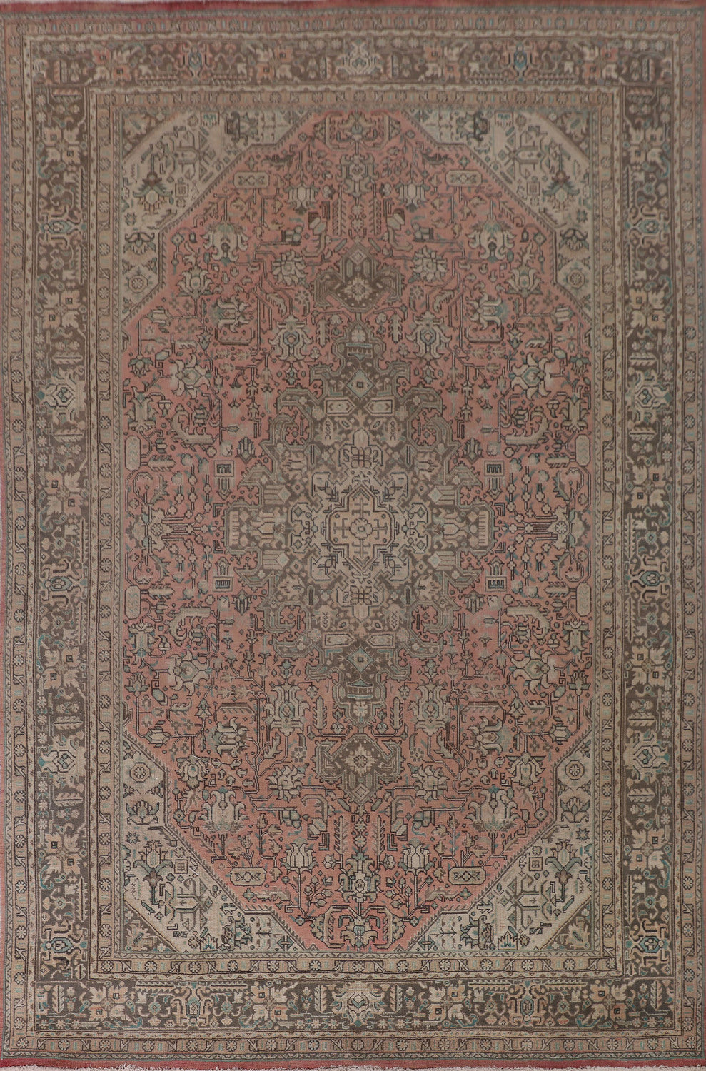 Geometric Pink Tabriz Persian Area Rug 8x11