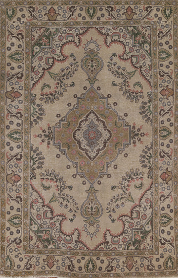 Vintage Wool Tabriz Persian Area Rug 6x10