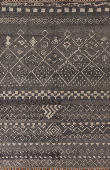 Tribal Gray Moroccan Oriental Area Rug 9x13