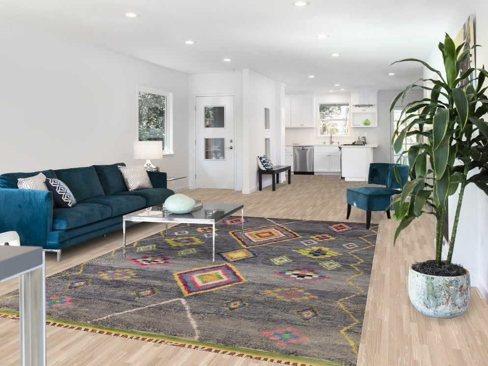 Geometric Moroccan Living Room Area Rug 7x11