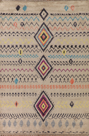 Tribal Wool Moroccan Oriental Area Rug 9x12