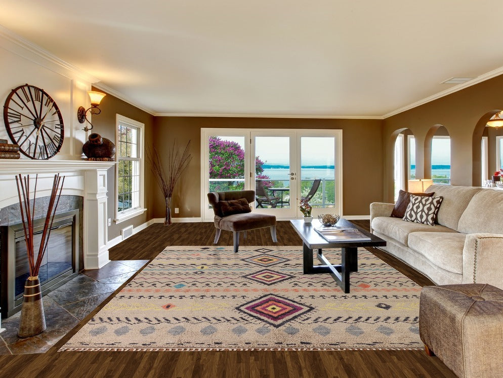 Tribal Wool Moroccan Oriental Area Rug 9x12