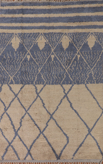 Handmade Plush Moroccan Oriental Area Rug 7x11