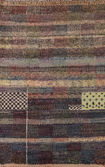 Checkered Plush Moroccan Pakistan Area Rug 8x11