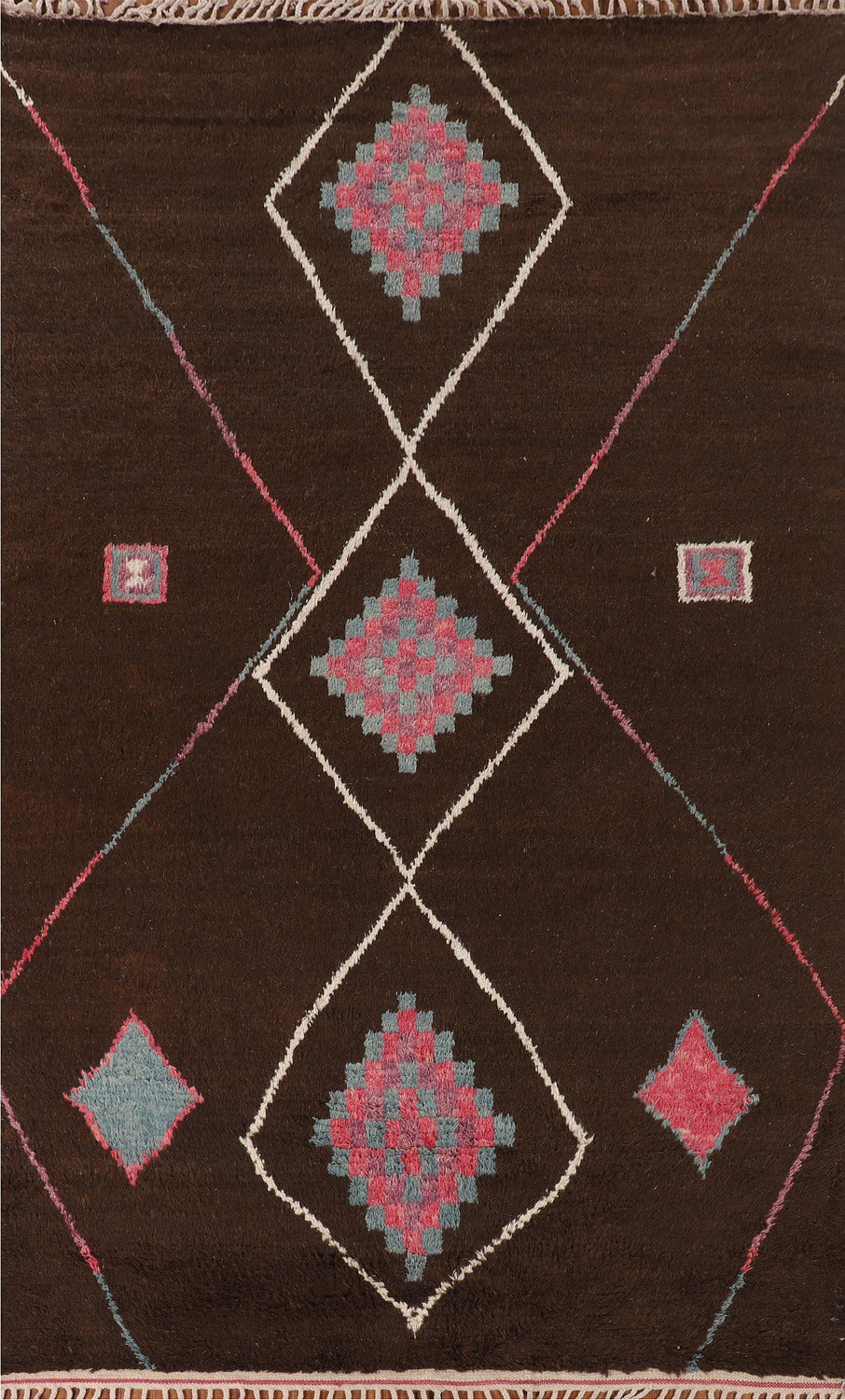 Tribal Brown Moroccan Oriental Area Rug 7x11