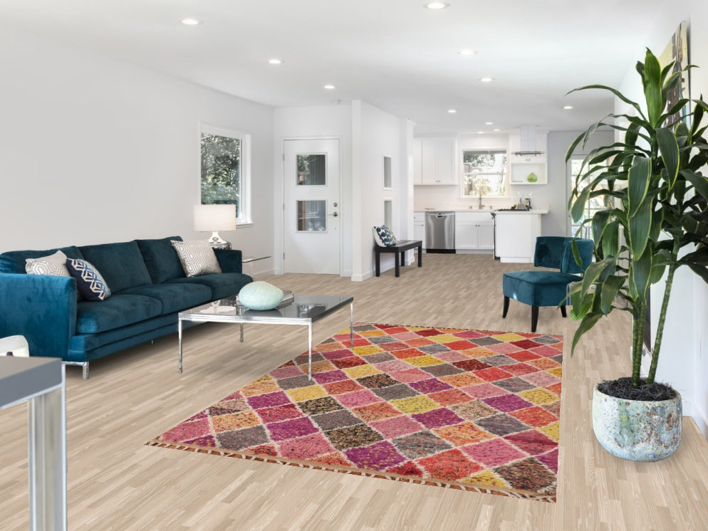 Colorful Trellis Moroccan Pakistan Area Rug 5x9
