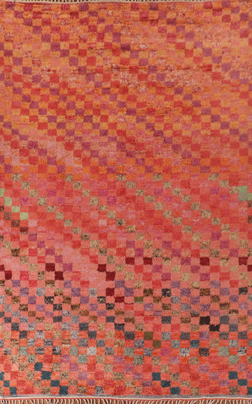 Checkered Moroccan Living Room Area Rug 9x13