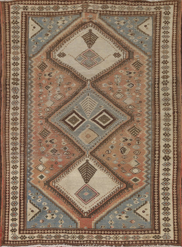 Tribal Geometric Bakhtiari Persian Rug 5x7