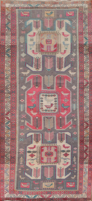 Over-Dyed Animals Meshkin Persian Runner Rug 4x10