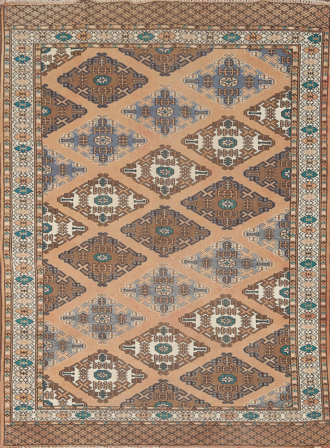 Geometric Turkoman Persian Foyer Rug 4x6