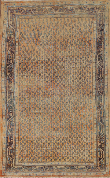 Vintage Boteh Botemir Persian Rug 4x7