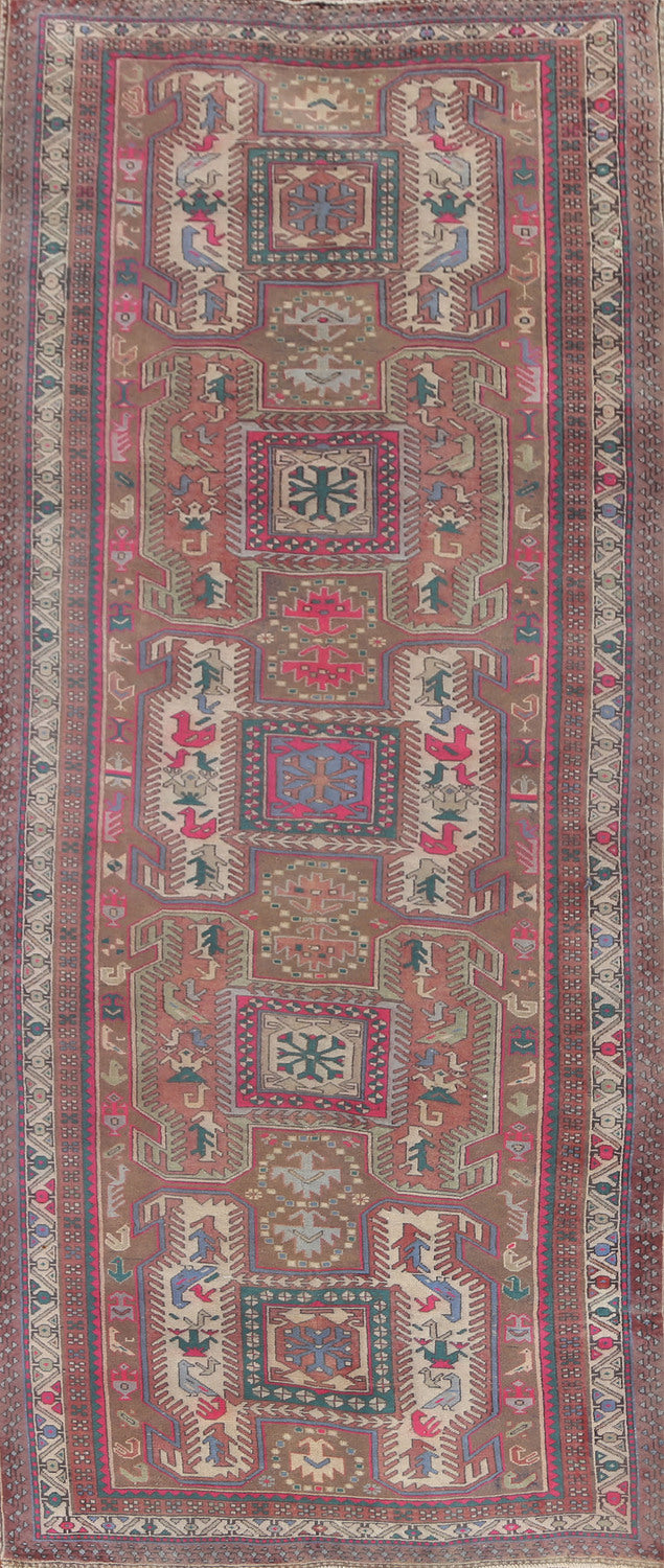Animals Tribal Meshkin Persian Runner Rug 4x10