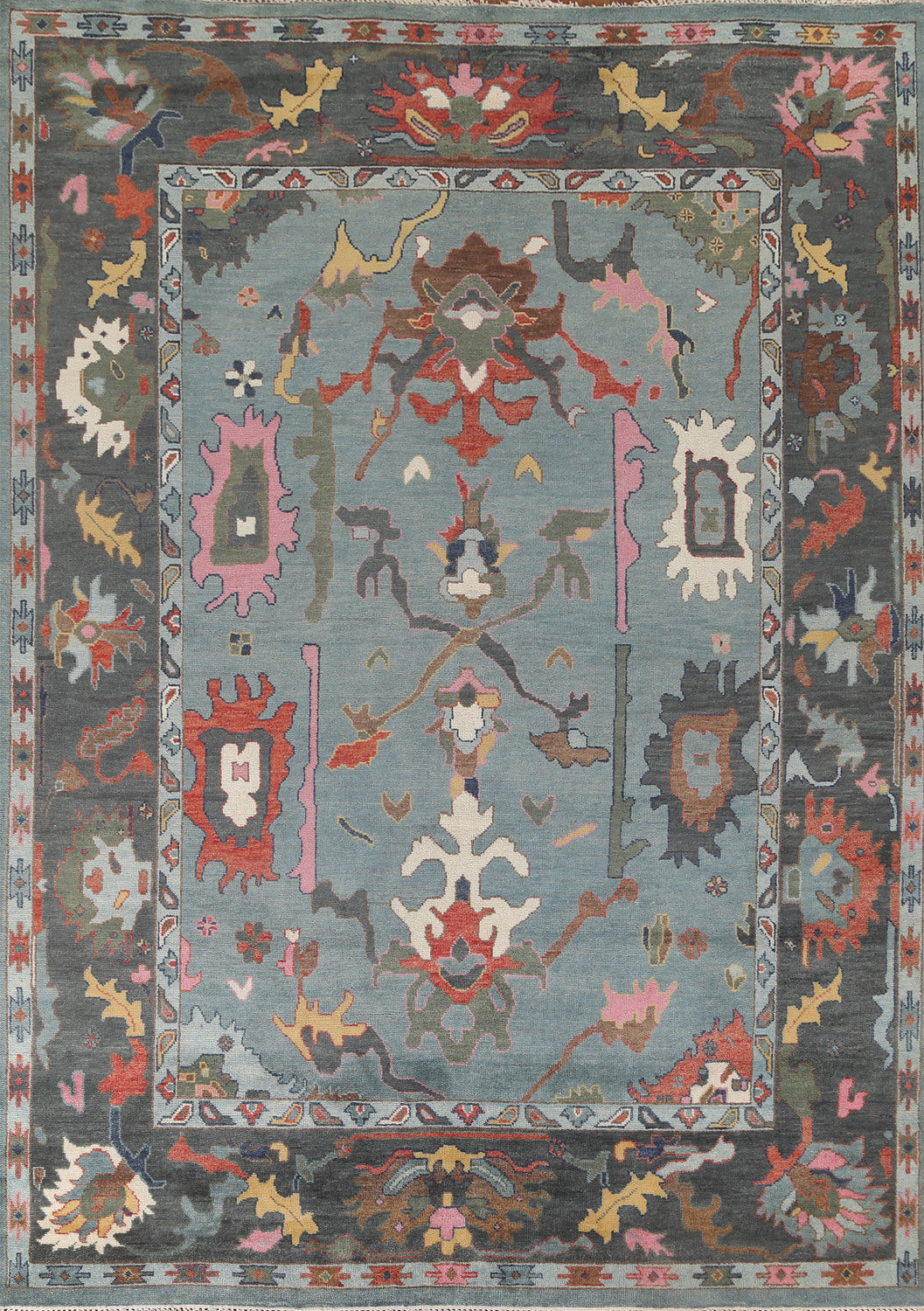 Handmade Floral Oushak Indian Area Rug 9x12
