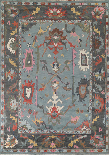 Handmade Floral Oushak Indian Area Rug 9x12