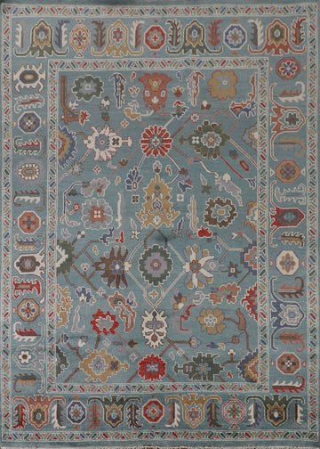 All-Over Blue Oushak Oriental Area Rug 8x10