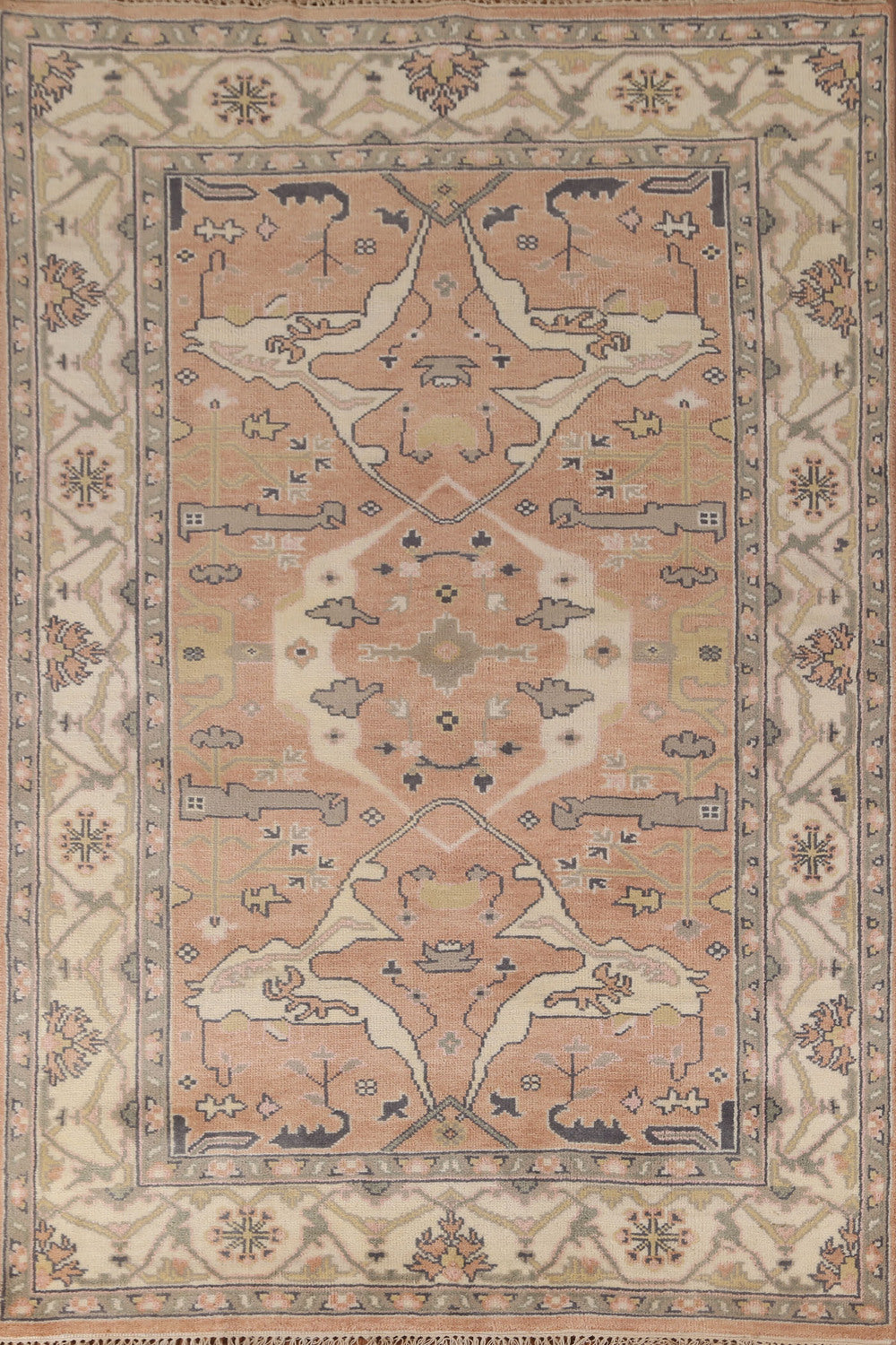 All-Over Oushak Oriental Area Rug 6x9