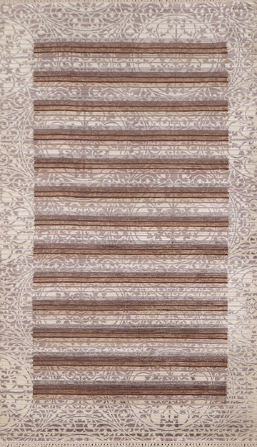 Striped Wool Abstract Modern Rug 3x5