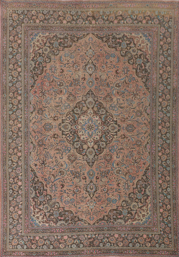 Traditional Pink Mashad Persian Area Rug 10x13
