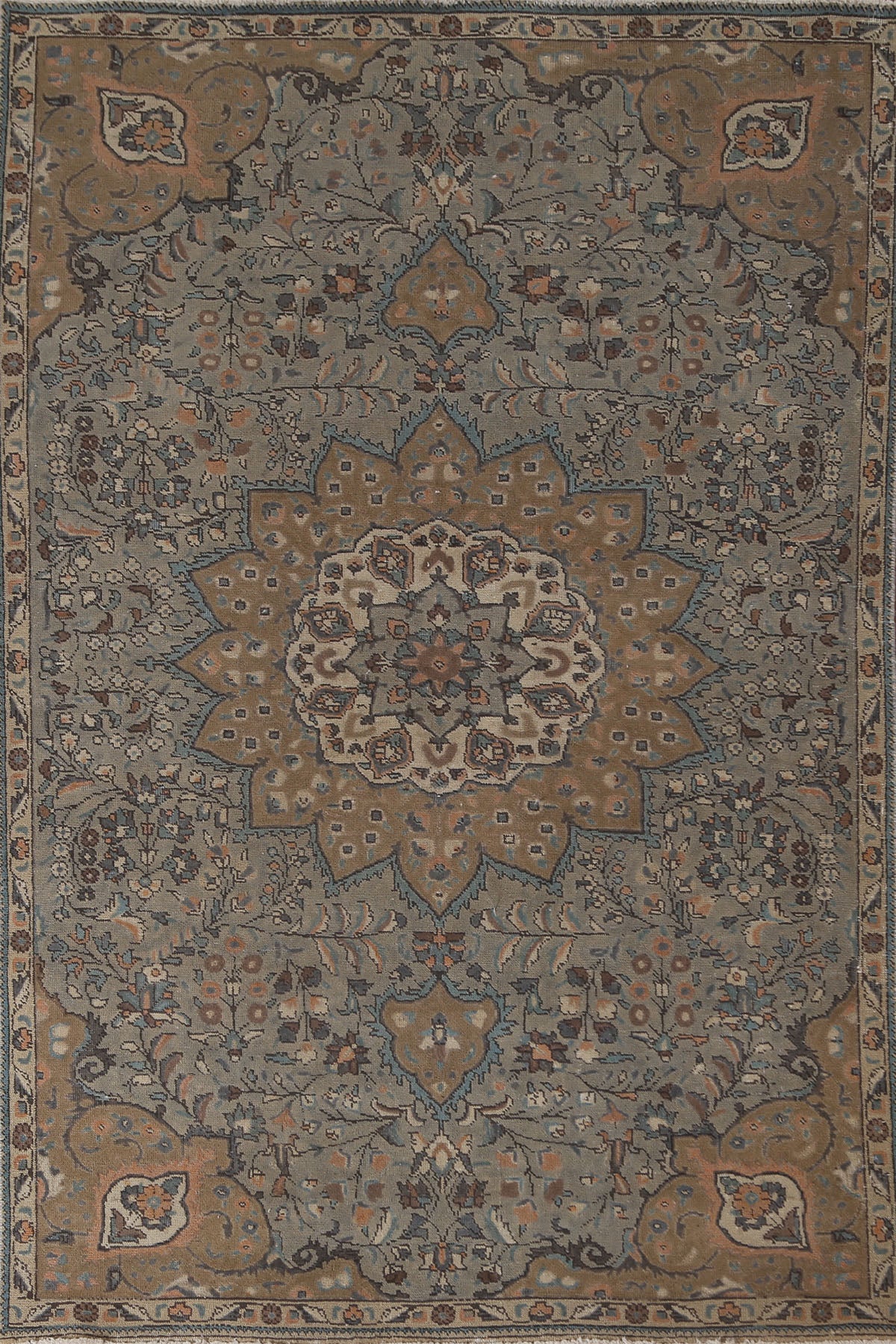Vintage Floral Tabriz Persian Area Rug 5x8