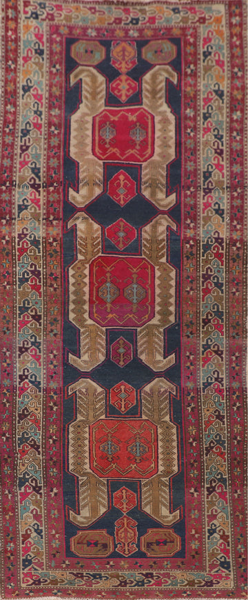 Navy Blue Meshkin Persian Runner Rug 4x12