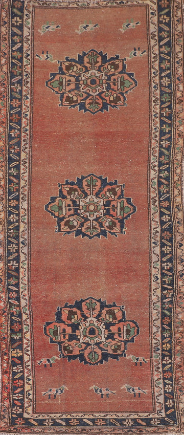 Vintage Wool Hamedan Persian Runner Rug 3x10