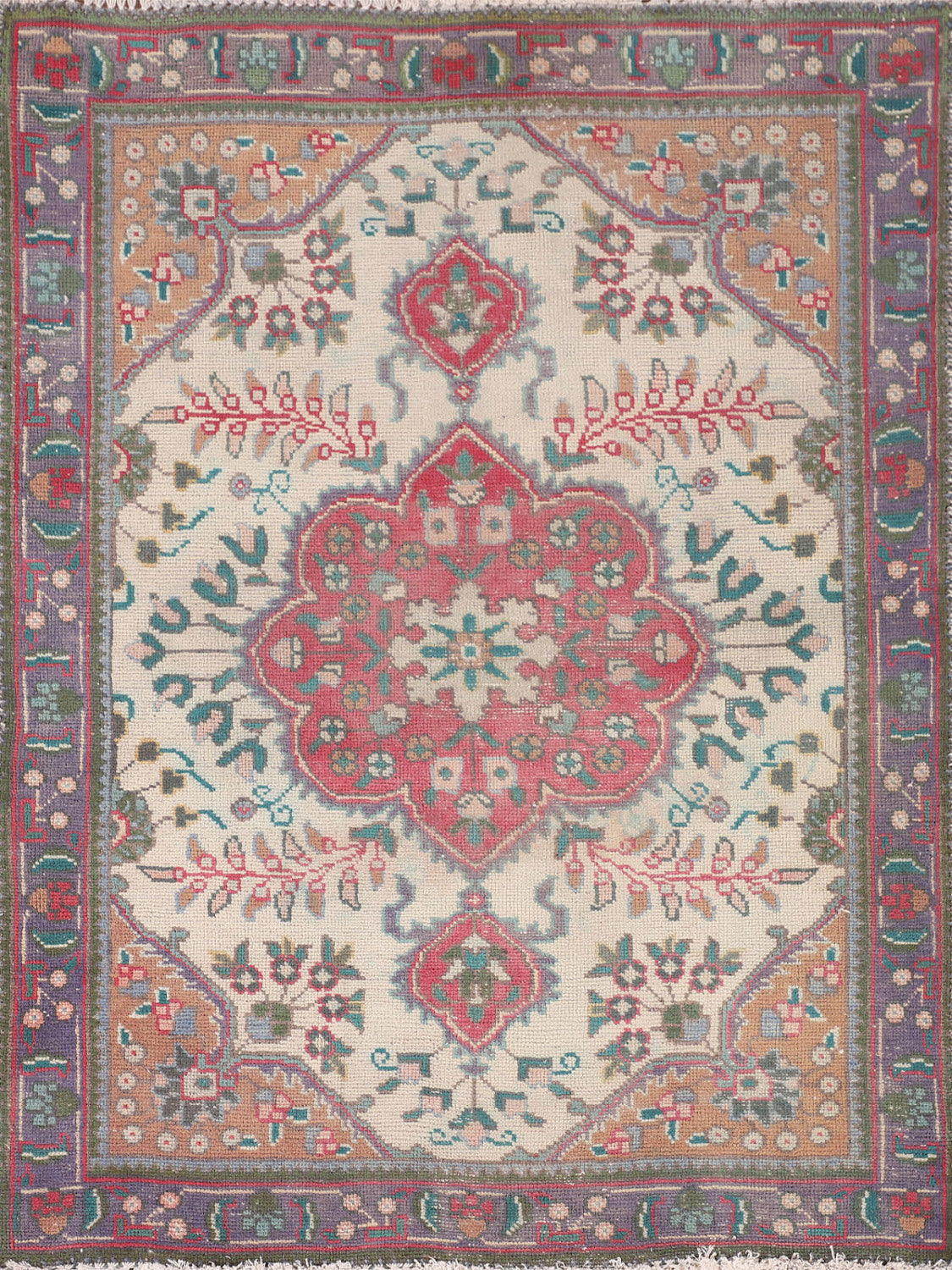 Vintage Wool Tabriz Persian Rug 3x5