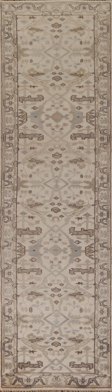 Ivory Oushak Oriental Runner Rug 3x12