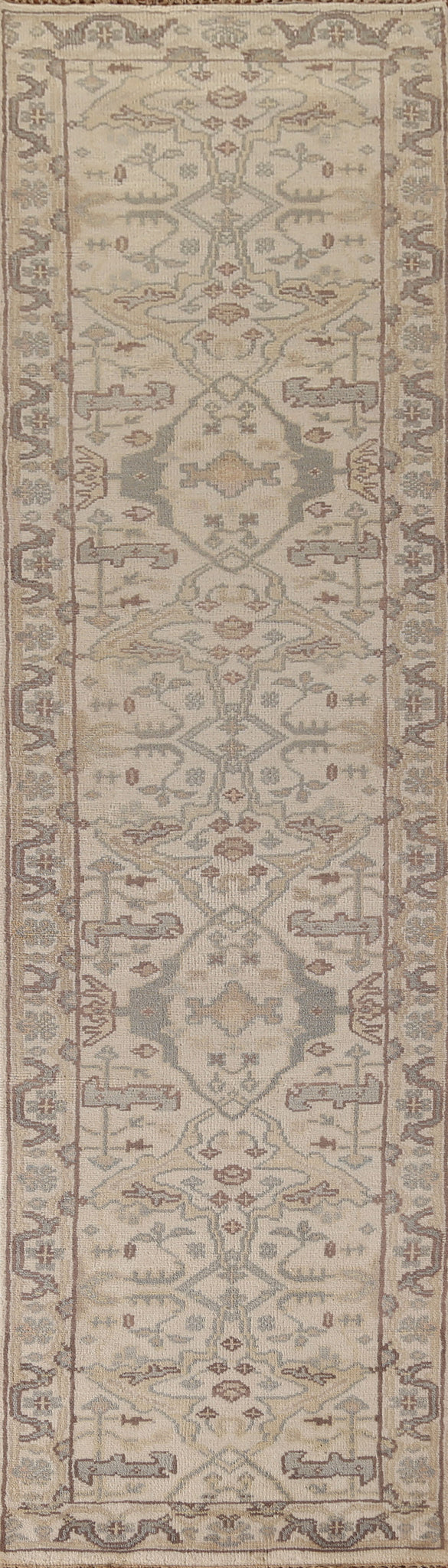 Handmade Oushak Oriental Runner Rug 3x12