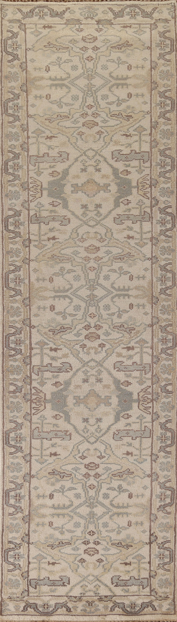 Handmade Oushak Oriental Runner Rug 3x12