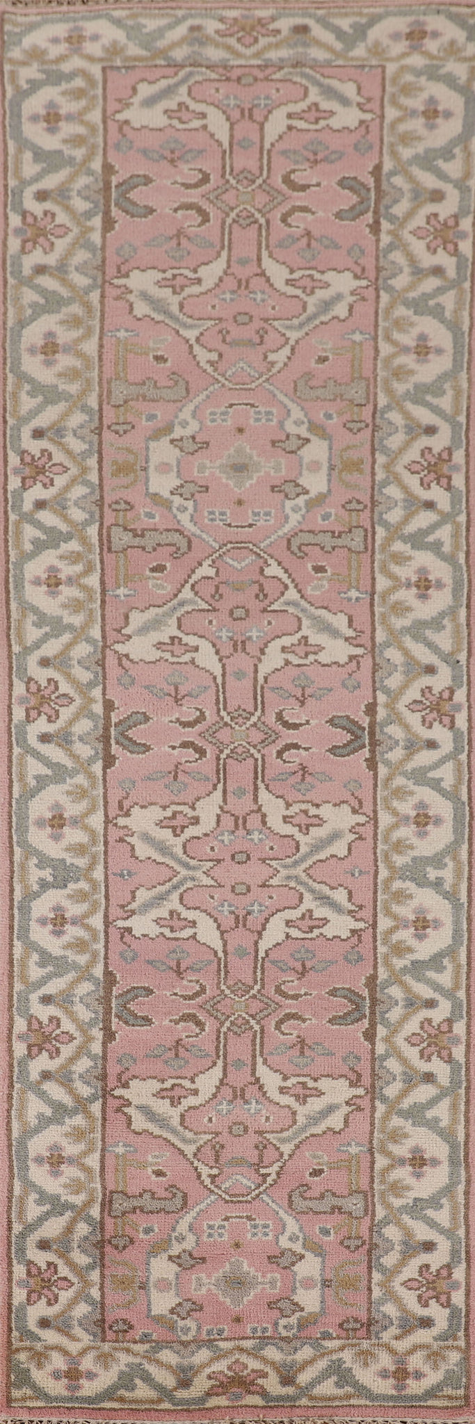 Light Pink Oushak Oriental Runner Rug 3x10