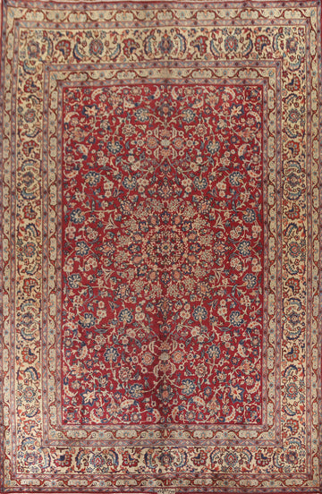 Handmade Floral Kerman Persian Large Rug 10x14