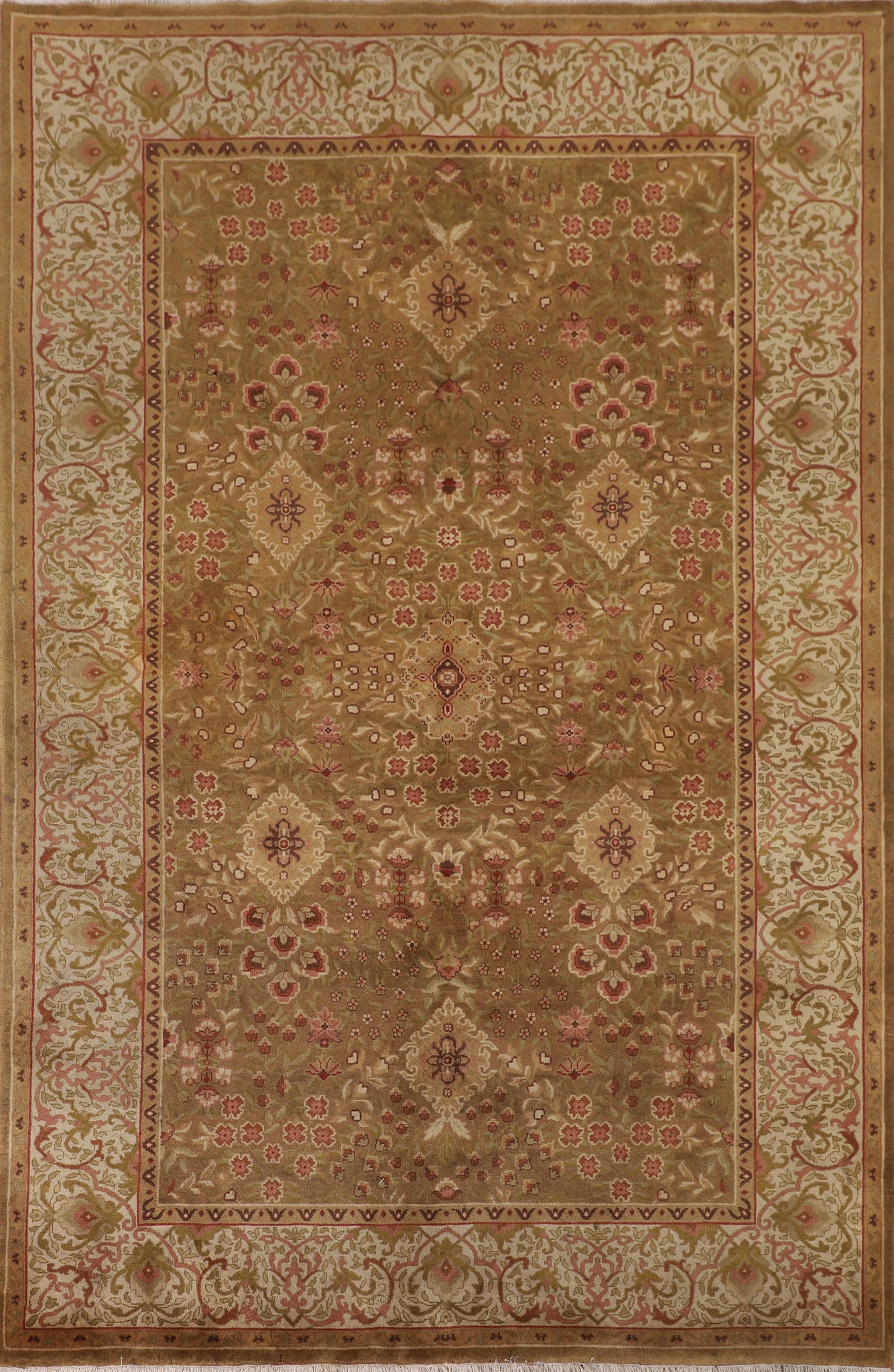 Handmade Gold Aubusson Oriental Area Rug 6x9