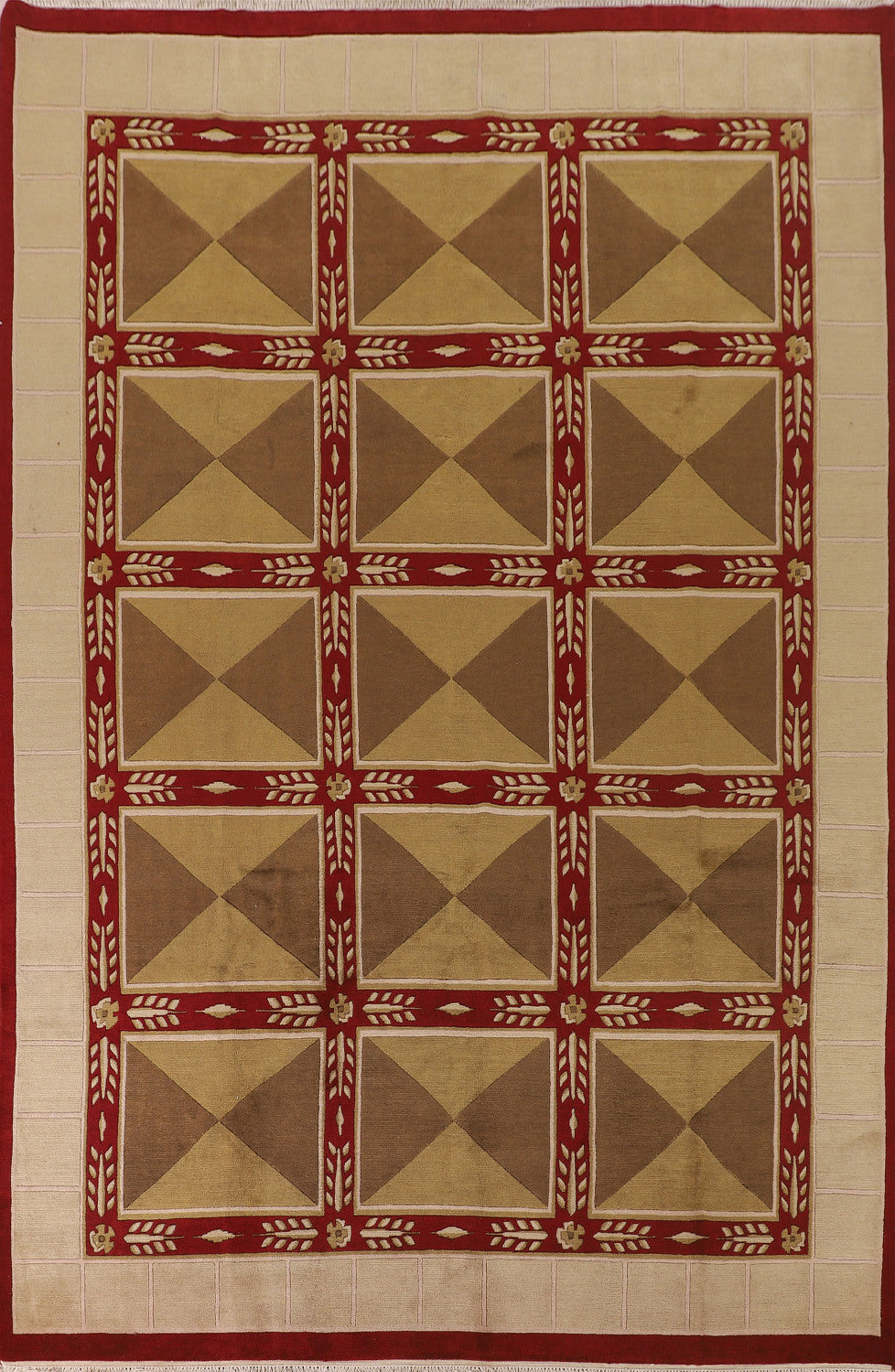 Geometric Nepalese Oriental Area Rug 9x12