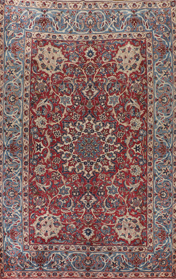 Antique Vegetable Dye Isfahan Persian Rug 9x14