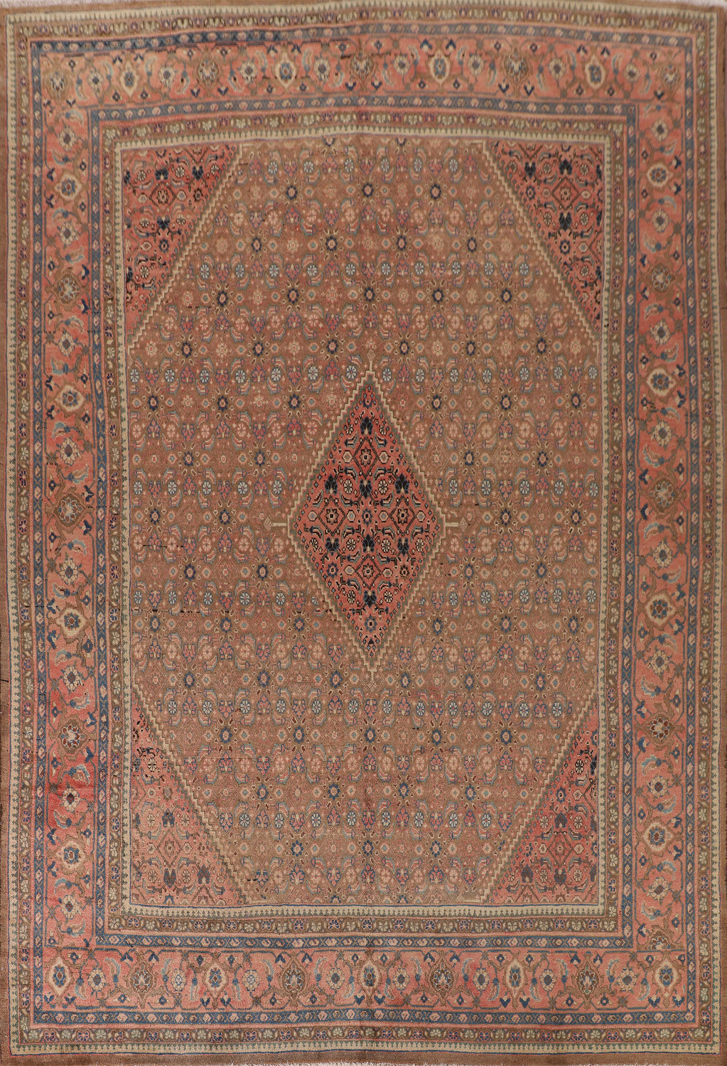 Brown & Pink Wool Mahal Persian Area Rug 10x13