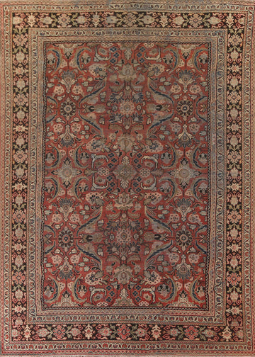 Pre-1900 Antique Floral Mahal Persian Area Rug 9x13