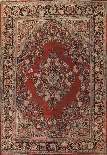 Antique Wool Mahal Persian Area Rug 9x12