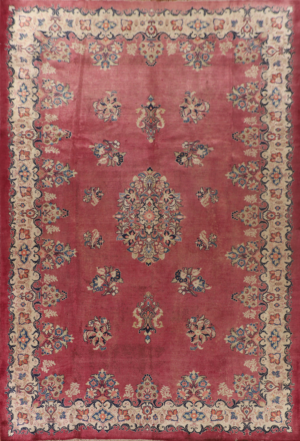 Pink Floral Mahal Persian Large Rug 10x14