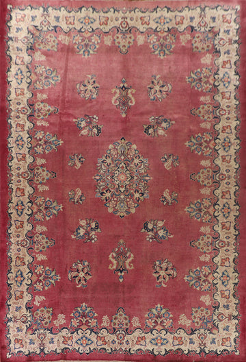 Pink Floral Mahal Persian Large Rug 10x14