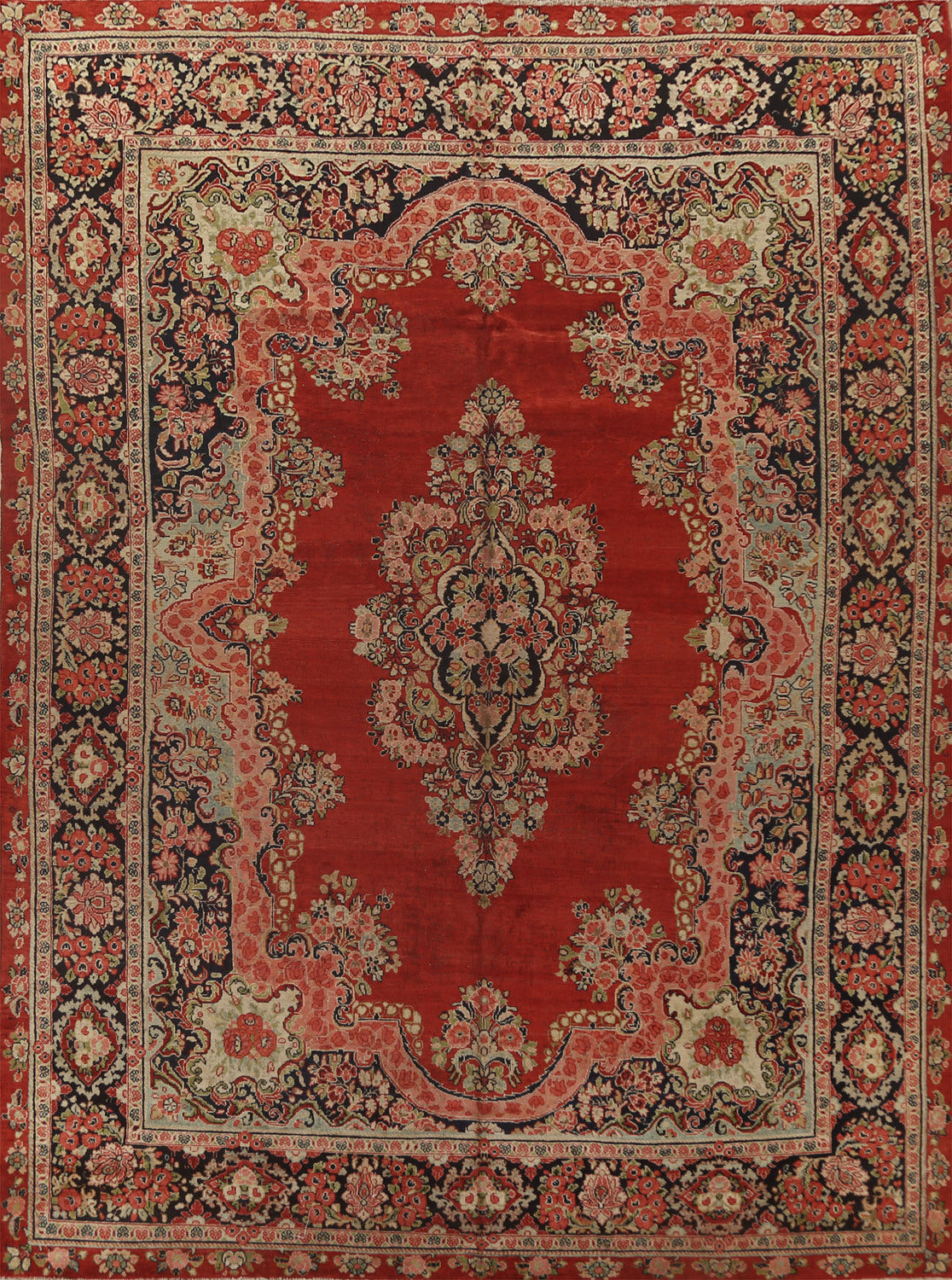 Vintage Floral Mahal Persian Rug 11x14