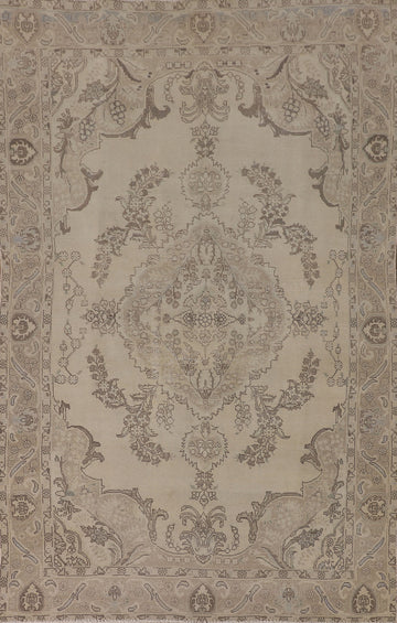 Distressed Wool Tabriz Persian Area Rug 6x10