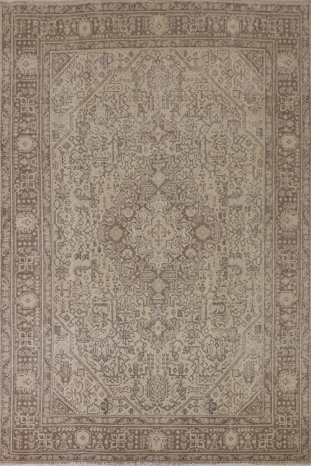Distressed Wool Tabriz Persian Area Rug 7x9