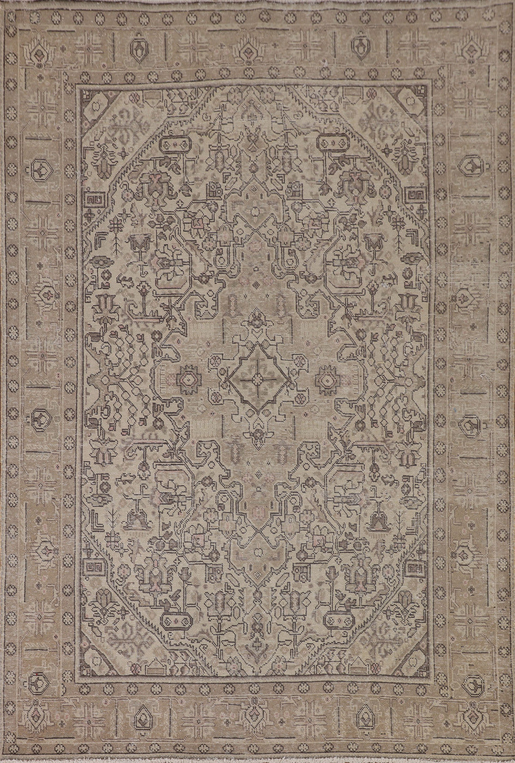 Vintage Distressed Tabriz Persian Area Rug 6x9