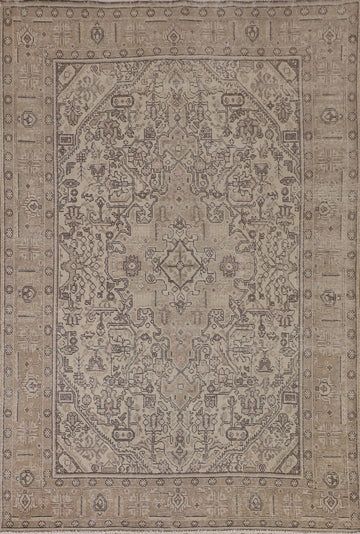 Vintage Distressed Tabriz Persian Area Rug 6x9